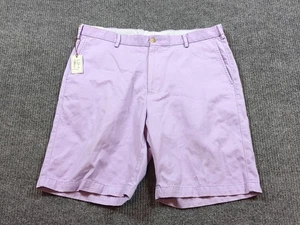 Pantalones Cortos Peter Millar Para Hombres 35 Púrpura Clásicos Algodón Pima Informales Frente Plano Chino - Imagen 1 de 9