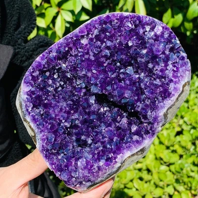 2.95LB Natural Amethyst Cluster Quartz Crystal Druzy Geode Stone Reiki Healing - Image 1 of 4