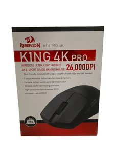 Red Dragon King 4K PRO Gaming Mouse, Wireless Lightweight, Black M916-PRO-4K - Picture 1 of 2