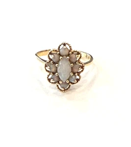 Anello opali in oro giallo 10 kt misura 5,75 - Foto 1 di 9