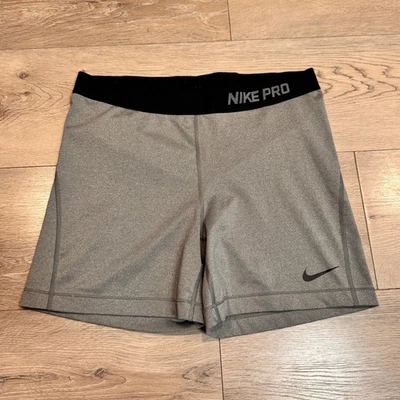 Nike Pro Training Shorts XLarge XL Gray Athletic Compression Running Gym Womens - Image 1 of 4
