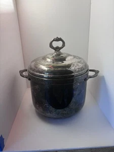 Vintage Sheridan Silver Co. Silver Plate Ice Bucket W/Milk Glass Interior /s - Picture 1 of 6