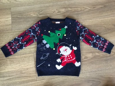 Jersey de Navidad George para niños de 2 a 3 años - Santa - azul marino Foto 1 de 4