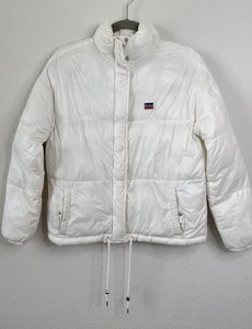 Vintage Y2K 90s 2000s Pearl White Levi's Puffer Jacket Coat Sz XS Unisex - Picture 1 of 6