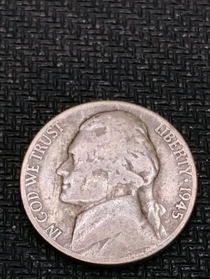 1945 P Jefferson nickel 5 cent United States 5C in Very Good condition L#1037 - Image 1 of 2