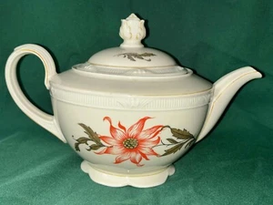 Vintage Porcelain Zeh Scherzer Teapot Orange Flower Bavaria Germany - Picture 1 of 18