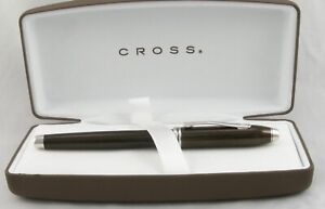 Cross Townsend Anthracite Brown Lacquer & Chrome Fountain Pen - Fine Nib - New