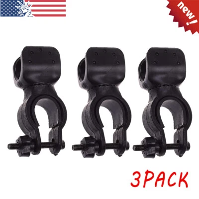 PACK 3º Giratorio Bicicleta Manillar Montaje Abrazadera Clip Soporte para Linterna Antorcha Foto 1 de 4