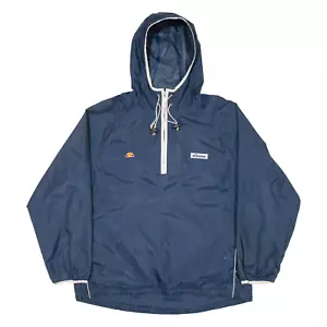 ELLESSE Mens Anorak Jacket Black Nylon Hooded M - Picture 1 of 6