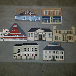 Lot of 7 A Cat's Meow buildings 1991 series Stanley House Longaberger Museum - Picture 1 of 1