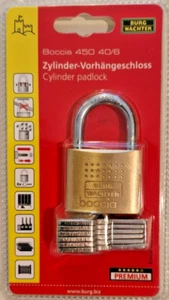 Vorhängeschloss Boccia Burg-Wächter 40mm Messing Vorhangschloss 6 Schlüssel - Bild 1 von 1