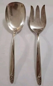 "Cuchara y tenedor para servir International Deep Silver de 9"" de largo" - Imagen 1 de 7