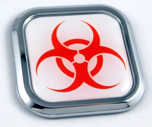 Biohazard Zombie Square Chrome rim Emblem Car 3D Decal Badge Bumper sticker 2" - Imagen 1 de 8