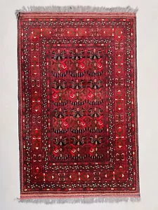 Alfombra afgana Khal Mohammadi 160x102 cm, alfombra vintage turcomana Ersari - Imagen 1 de 11