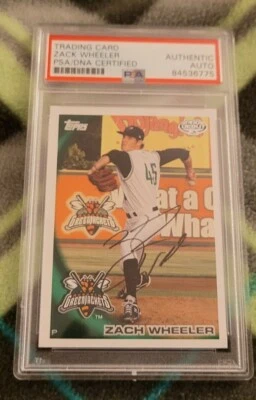 Zack Wheeler signed 2010 Topps Pro Debut Baseball Card IP auto PSA #84536775 - Image 1 of 3