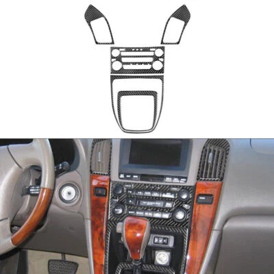 Cubierta interior de consola central de fibra de carbono para Lexus RX300 1998-2003 5 piezas Foto 1 de 4