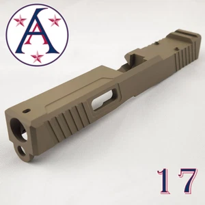 G17 SLIDE GEN 1-3, FDE CERAKOTE, RMR CUT, SIDE CUTS, SERRATIONS - Picture 1 of 4