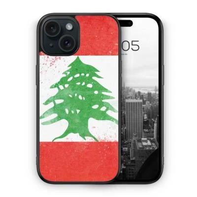 MUNIQASE Libanon Grunge Silikon Hülle für z.B. iPhone 12 13 14 15 16,Plus Pro Max uvm. Li