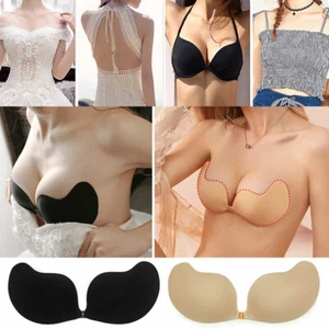Ladies Silicone Gel Invisible Bra Backless Self Adhesive Push Up Bra Stick On - Picture 1 of 14