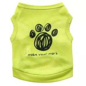 Puppy Summer Clothes Pet Vest Letters Cat Clothes Dog Footprint Breathable Thin. - Picture 1 of 16