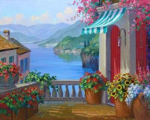 Comer See Italien Akzent & Dekor Fliese Mikki Senkarik Kunst Landschaft MSA139AT - Bild 1 von 4