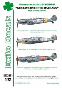 EXITO DECALS ED72001 - 1:72 Gustavs Over The Balkans - Messerschmitt Bf109G-6 - Imagen 1 de 10