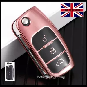 Pink Remote Key Fob Cover Case For Ford Flip Key 3 Button Hull Protection T43pin - Picture 1 of 6