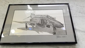 Joe Plummer Signed Lithograph Aviation Art F-4S Phantom II USAF Framed Print - Picture 1 of 6