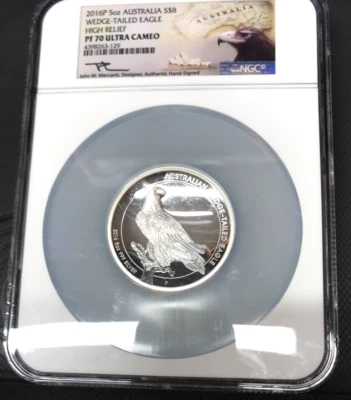 1016 5OZ AUSTRALIA S48 WEDGE-TAILED EAGLE NCG PF 70 EAGLE - Image 1 of 4