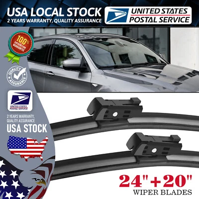 Juego de escobillas de lluvia limpiaparabrisas de bloqueo superior de 24""+20"" para BMW X6 2012 2013 2014 Foto 1 de 4