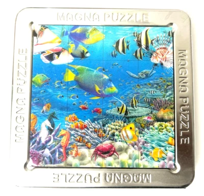 3-D Magna Puzzle TROPICAL REEF Fish Magnatile Puzzle With Tin Storage Box -NEW! - Image 1 of 2