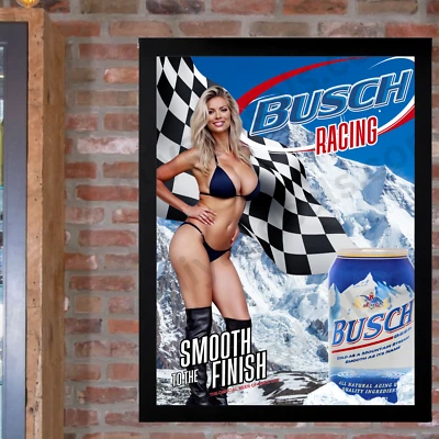 Vintage Styl Busch Racing Beer Poster 18x24-Man Cave Sport Bar Decor Beer Poster - Image 1 of 4
