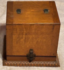 BERLINER'S GRAMMOPHON 7 ZOLL antike Eiche Schallplatten Aufbewahrungsbox um 1900-1915