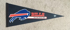Buffalo Bills Established 1960 NFL 12" x 30" Felt NFL Football Red, Blue Pennant