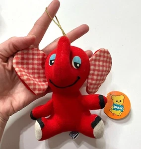 Peluche vintage Dakin Dream Pets elefante rosso peluche con etichetta anni 70 1979 - Foto 1 di 9