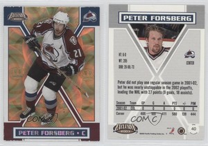 2002-03 Pacific Exclusive Gold Peter Forsberg #40 HOF