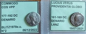 RARO 2 DENARI IMP.COMMODO/ IMP. LUCIO VERUS AR, prov. da aste internaz. - Foto 1 di 2