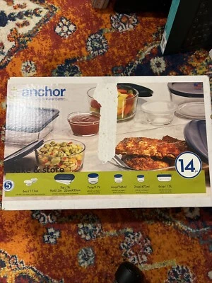 Anchor Hocking 14 Piece Glass Storage Set - Image 1 of 3