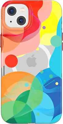 Tech21 Evo Art Rainbow Splash Design Case Magsafe Cover for iPhone 14 Hard Case - Image 1 of 4