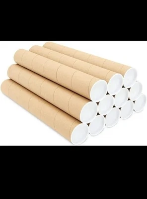 12- 2”x 19” Round Cardboard Shipping Mailing Tube Tubes With End Caps - Image 1 of 4