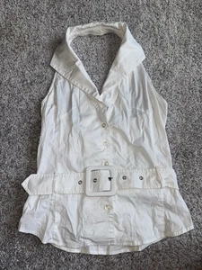 VINTAGE Y2K Rampage Clothing Co. Collared Halter Blouse Top Sz S DISCONTINUED - Picture 1 of 4