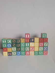 Various Mixed Set Multi Side Vintage Wooden Building Blocks - Picture 1 of 5