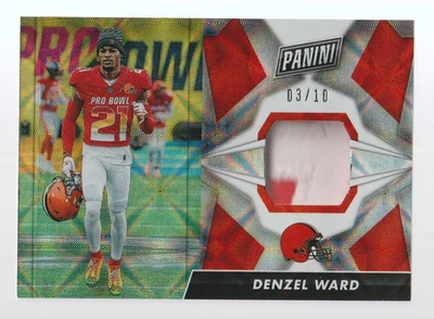 DENZEL WARD Browns 2019 Panini Day Materials GALACTIC WINDOWS Jersey Patch /10 - Image 1 of 4