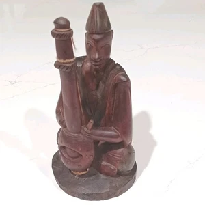 African Wooden Carved Figural Fertility Musical Instrument 9 1/2” High Pre-owned - Picture 1 of 9