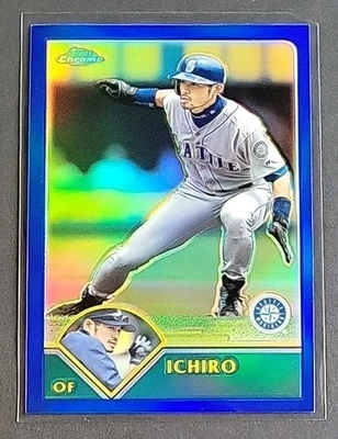 Ichiro Suzuki 2003 Topps Chrome Blue Refractor #/699 Mariners #63 MLB HOF - Image 1 of 4
