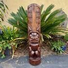 Lono Hawaiian Tiki  Half Statue Hand Carved 39"x 8"in