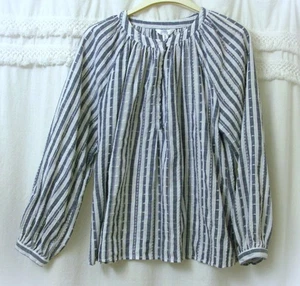 Time & Tru DAMEN BLUSE SHIRT gestreift Ösen 5 Knöpfe blau & weiß Gr. XXL - Bild 1 von 3