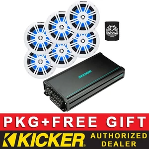 KICKER KMA600.6 MARINE/BOAT 6CH AMPLIFIER+6.5" SPEAKERS WITH LED RGB LIGHT - Picture 1 of 7