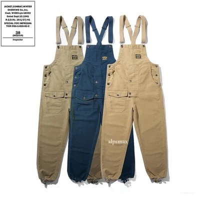 Deck Overalls Suspenders Worker Pants for Men Moleskin Jumpsuit Cargo Trousers - Photo 1/4