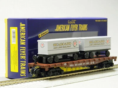 LIONEL AMERICAN FLYER SEABOARD TOFC FLATCAR #47152 S GAUGE freight 1919261 NEW - Image 1 of 4